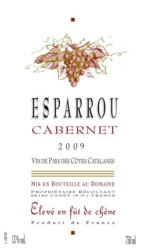 Vin de Pays des C�tes Catalanes Rouge - Ch�teau L'ESPARROU - CABERNET 2009