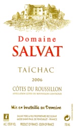 C�tes du Roussillon Rouge - Domaine SALVAT - TA�CHAC 2006